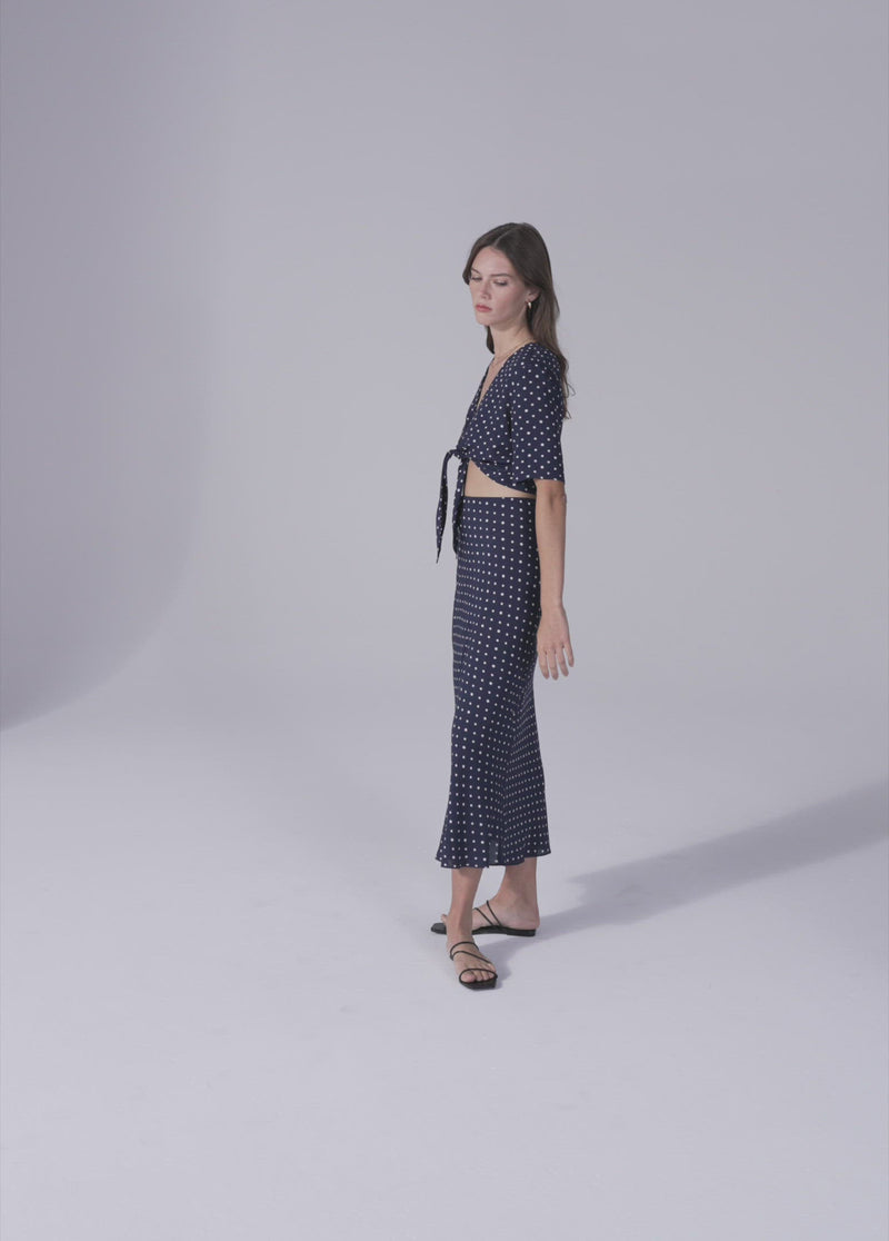 navy polka dot